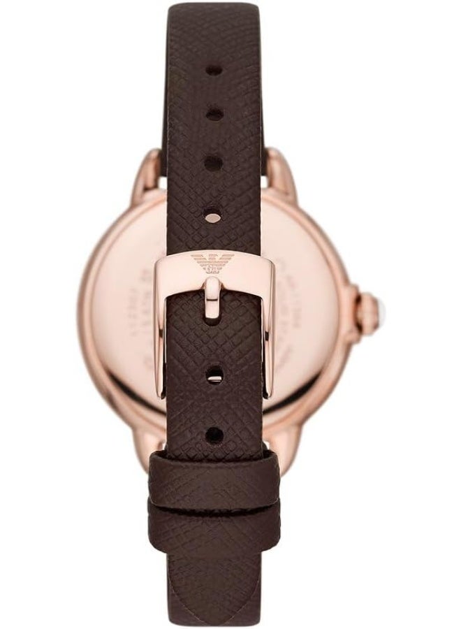 EMPORIO ARMANI Women Analog Quartz Watch with Pro-Planet Leather Strap AR11568 - Image 3